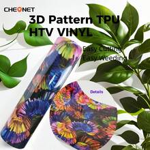 1卷 25x153厘米/9.8英寸x5英尺 3D图案全息热转印乙烯基薄膜 DIY - P088 - 查看 14