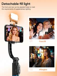 Gậy selfie mini 3 trong 1 chất liệu hợp kim, kèm đèn chiếu sáng và điều khiển từ xa không dây, kích thước bỏ túi, giá đỡ điện thoại có thể kéo dài, lý tưởng cho vlog/livestream, tương thích với iPhone và Android. Thích hợp làm quà tặng Ngày của Mẹ, Sinh nhật. - màu đen - Xem 7