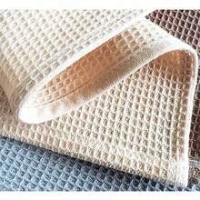 3/6pcs Super Absorbent Waffle Weave Kitchen Towels - Thick Soft Pure Cotton Cleaning Drying Cloths - Modern Square Design - 35*35cm - View 5