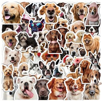 50PCS Dog Decals Graffiti Stickers Decorate Valiză Ciclism Echipament Sticlă de Apă DIY Skateboard Bagaje Cască Autoadezive Scrapbooking Consumabile Scrapbooking