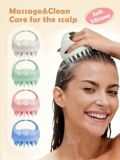 1 chiếc bàn chải gội đầu massage da đầu bằng silicon, phù hợp cho tóc dài, tóc xoăn, tóc ngắn và nhiều loại tóc khác nhau. Có thể dùng làm dụng cụ chăm sóc da, mỹ phẩm, đồ dùng làm đẹp, phụ kiện phòng tắm. Có thể dùng làm quà tặng cho bạn bè, nhân dịp Lễ Tình nhân, sinh nhật, Ngày của Mẹ, phụ nữ, bé gái, Giáng sinh, Lễ Tạ ơn, v.v.