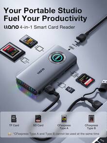 Llano CFexpress Type A/B Card Reader, USB 3.2 Gen 2 (10Gbps) Reader, 4 In 1 UHS-II SD&Micro SD/TF Card Reader With RGB, USB C 4.0 Memory Card Reader For Windows,Compatible With MacOS, Linux, IOS, IPadOS And Android - View 5