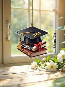 1 buah Ornamen Akrilik Topi Wisuda dengan Teks Kustom, Ornamen Akrilik Topi Wisuda & Tumpukan Buku yang Dipersonalisasi, Dekorasi Wisuda dengan Nama & Tahun Universitas Kustom, Suvenir Musim Wisuda, Hadiah Wisuda Ideal untuk Lulusan 2026, Teman Wisuda, dan Keluarga, Perlengkapan Pesta Wisuda 2026, Gantungan Tas - MultiWarna - View 4