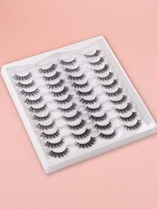 20pcs/Box 3D Fluffy Thick False Eyelashes, Dramatic Curly Effect Lashes - Black - View 8
