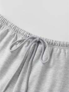 Women Low Rise Sweat Shorts Casual Y2k Drawstring Low Waisted Lounge Shorts Summer Cute Gym Running Shorts Sweatshorts Yoga Running Beach Vacation Micro Shorts Casual Wear - Màu Xám nhạt - Xem 6