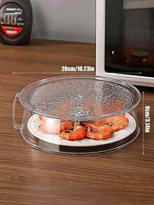 Multifunctional Microwave Splash Guard With Handle - Heat Resistant Up To 200°C, 360° Splash Cover, Keeps Vegetables, Fruits And Dishes Warm - Fits Most Microwaves, Fridges And Freezers, Easy Grip, For Meal Prep, Durable Splash-Proof Plastic, Stackable And Easy To Clean, Suitable For Restaurant, Camping, Outdoor Grilling And Everyday Home Use, Kitchen Prep Accessory - 彩色 - 查看 9