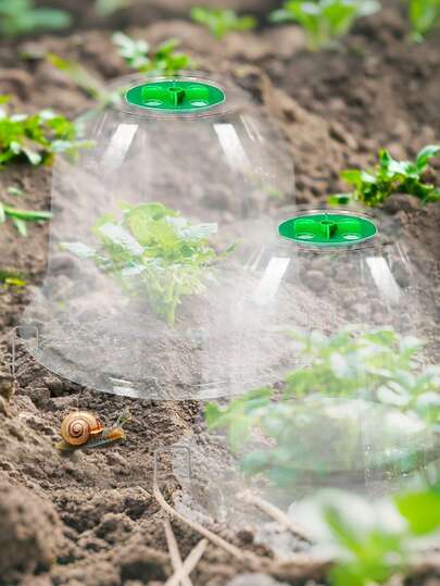 8/16 piezas Cubierta protectora de semillero con tapas ventiladas ajustables, 20/40 clavos de tierra, cubierta de plástico transparente reutilizable para plantas de jardín para proteger contra pájaros, heladas y daños de caracoles, suministros de jardín para exteriores