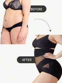 1pc Plus Size Women Body Shaper, Waist Cincher, Tummy Control, Butt Lifter, Beige - Apricot - View 7