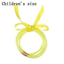 5pcs Mixed Glitter Filled Bracelets - Soft Glitter Silicone Shiny Color Bracelets - Children's Size - View 12