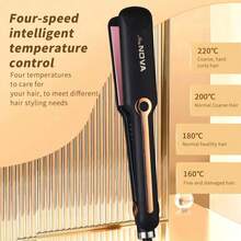 Professional Straightener With Ceramic Plate, Plug And Heat, Quick Temperature Adjustment, For Home And Salon Use, Hair Care Gift - Black - View 4