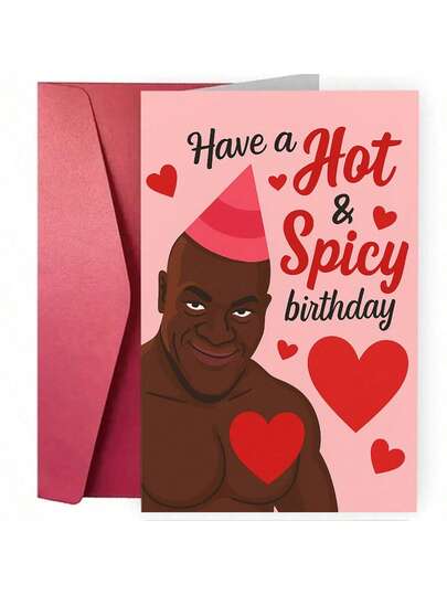 1张趣味十足的生日贺卡 | 浪漫有趣的庆祝贺卡，非常适合送给配偶、伴侣、闺蜜、姐妹等，用于特别的生日、节日派对、生日聚会等场合。卡通奇幻主题，英文，纸质材料，也可用于情人节、周年纪念日、生日等场合。