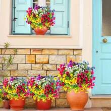 Hoa pansy giả dùng ngoài trời, có các màu vàng, trắng, đỏ hoàng hôn và tím. Thích hợp trồng trong chậu hoa ngoài trời, trên hiên nhà, vườn và bệ cửa sổ. - Nhiều màu - Xem 7