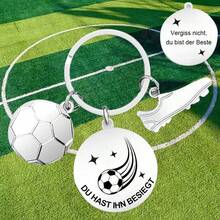 FIFA FIFA 1个世界杯主题圆形不锈钢钥匙扣，采用优质不锈钢制成，质感细腻，不易褪色生锈，刻有德国励志名言和足球元素，简约时尚的设计，配有耐用的金属钥匙圈。 - 彩色 - 查看 3
