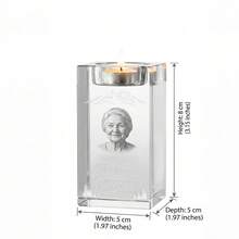 Custom Personalized Memorial Crystal Photo Block - 3D Portrait Engraved Keepsake With Timepiece Design - Sympathy Gift For Loss Of Loved One - Ideal For Remembrance Altar, Home Decor & Funeral Display - Multicolor - View 13
