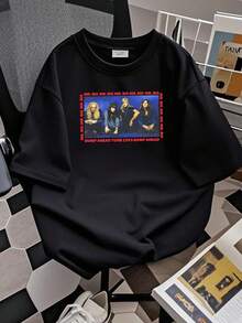 T-shirt femme Imprimé Mr Big Bump A Head Tour 1993 Groupe de rock américain Paul Gilbert T-shirt TE7027 Manches longues - Noir - Voir 2