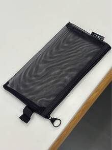 1pc Minimalist Transparent Grid Pencil Case, Multifunctional Coin Purse, Soft & Lightweight, Unisex Daily/School Use - Mesh Pencil Case - View 12