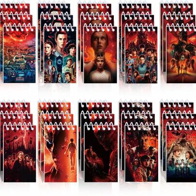 10本奇幻故事主题记事本，图案精美再现，风格独特，质感上乘。内页光滑厚实，书写流畅不洇墨。尺寸便携，方便日常携带。适用于学习笔记、日常记录、计划安排等多种场景，实用性强，是学生和上班族的实用文具。（随机款式）