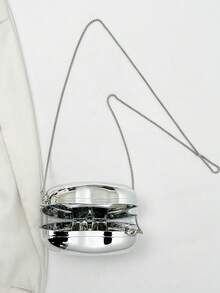 2026 Nueva billetera de cadena mini minimalista, monedero, bolso cruzado de acrílico para mujer - Plateado - Ver 10