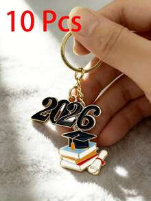 1pc/10pcs 2026 Graduation Keychain, Commemorative Graduation Gift Keyring, Unisex Alloy Oil Drop Graduation Cap Keychain, Graduation Ceremony Souvenir Gift, Backpack/Handbag Pendant, Daily & Holiday Accessory Gifts For Mother, Father, Graduation, And Teacher - Multicolor - View 24