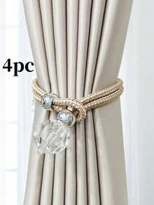 2pcs/4pcs Luxury Crystal Pendant Polyester Curtain Tie Backs, Suitable For Curtain Fixing And Decoration, Multiple Colors Available - Multicolor - View 22