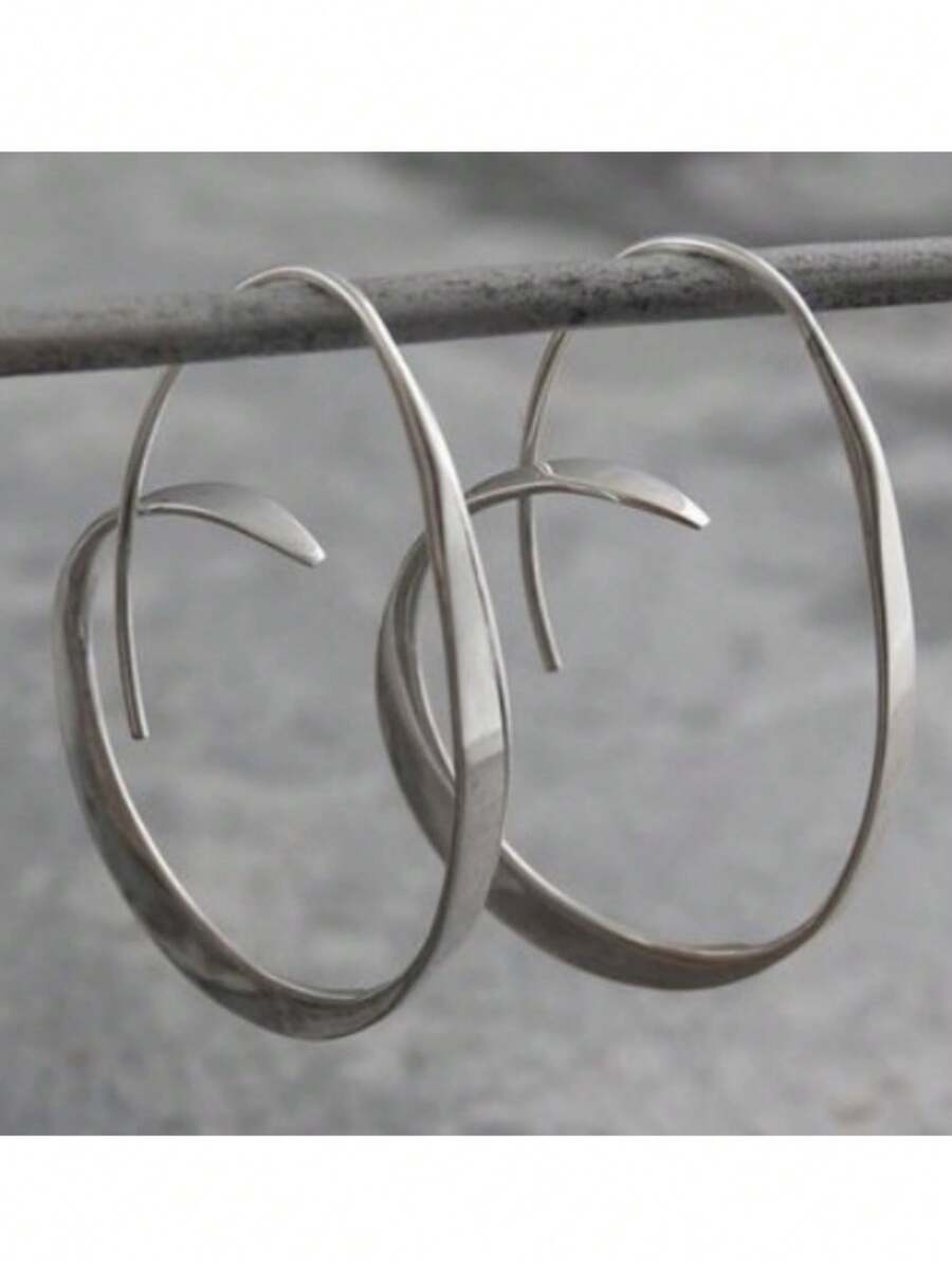 Anting-anting Fashion Geometris Retro Bohemian, Anting-anting Gaya Gotik yang Dipersonalisasi untuk Wanita, Hadiah Perhiasan Pesta - Perak - View 1