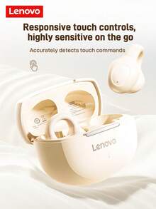 Lenovo 蓝牙耳机，夹式，开放式设计，蓝牙5.4升级版，无漏音，佩戴舒适，低延迟，无线设计，适用于运动、音乐和游戏，兼容苹果、华为、小米和OPPO手机 - 黑色 - 查看 7