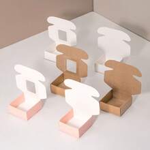 20 piezas Cajas de regalo en blanco/rosa/kraft, cajas de exhibición para jabón hecho a mano, velas, insignias, imanes, adecuadas para el empaque de pequeños negocios, cajas de fiesta de manualidades DIY - Caja de cartón con ventana de 5,5 x 5,5 x 2,5 cm - Ver 3