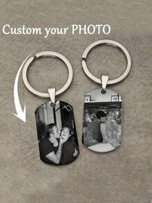 1个个性化照片钥匙扣,刻字钥匙扣,周年纪念礼物,定制照片文字钥匙扣,独特钥匙扣,男友礼物,女友礼物,情人节礼物,万圣节礼物,小饰品,个性单品 - 彩色 - 查看 2
