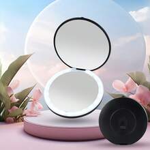 LED 化妝鏡，發光化妝鏡，便攜式迷你化妝鏡，250mAh USB 充電式 LED 旅行化妝鏡，緊湊型發光化妝鏡，可調節亮度與放大倍率的折疊化妝鏡，觸控螢幕亮度控制，多功能迷你化妝鏡，可調光放大折疊化妝鏡，3 種照明模式－白光、自然光與暖光，適合作為假期與聖誕禮物送給家人和朋友 - 彩色 - 查看 13