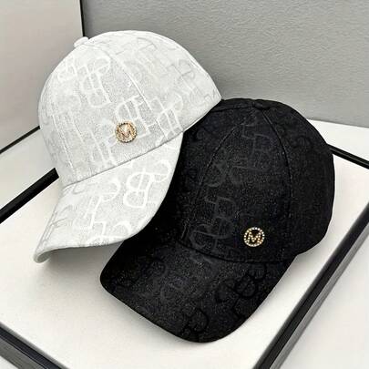 1 pieza Gorra de béisbol ajustable para mujer - Material ligero, diseño bordado de jacquard, adecuada para primavera y verano, estilo fedora, moda casual, uso diario, tema de festival, talla ajustable
