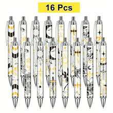 2/4/8/16支装可伸缩龙形圆珠笔套装，包含太阳、月亮、星星、塔罗牌和西方神话元素，个性化笔套装，适合开斋节、情侣、朋友生日、教师、学生办公及学习用品 - 龍 - 查看 9