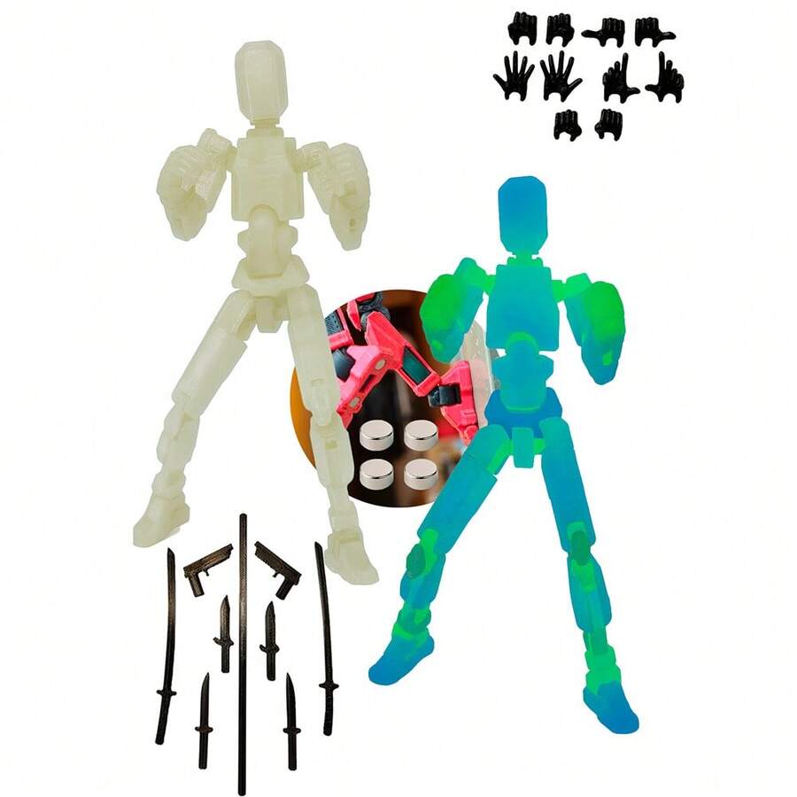 Dummy 13 Enhanced Articulated Doll Assembly Kit With Magnet - 夜光綠和藍 - 查看 1