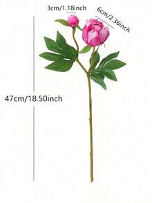 1/5 Buquê 48cm Flores de Peônia Artificiais, Peônia Falsa, Flores Artificiais, Flores de Rosa Falsas, Flores de Peônia Falsas, Flores Artificiais - Decoração Doméstica Flores Falsas, Presente do Dia dos Namorados, Presente do Dia das Mães, Decoração de Mesa de Casamento, Decoração de Festa - Roxo - Visão 2