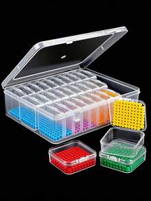 1 Large Box Containing 30 Small Grid Storage Boxes, Gift Box Jewelry Box Accessory Storage Box, Packaging Box Mini Transparent Bead Storage Box With Hinged Lid, Rectangular Transparent Craft Supply Box, Can Be Used To Organize Earrings, Rings, Jewelry And Nail Art Accessories, Cosmetic Bag, Toiletry Bag, Travel Essentials, Storage Box, Cosmetic Storage Box, Cosmetic Bag, Toiletry Bag, Room Decor Box - Clear - View 9