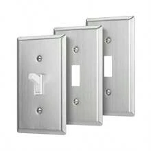 Bates- Silver Light Switch Cover Plate 3 Pack 4.5" X 2.75"/Standard-Size Stainless Steel Single Metal Switch Plate Covers With Matching ScrewsAccessories - Stainless Steel - View 2