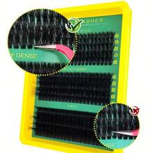 300pcs [Fluffy Eyelash Extension Set] Lightweight Waterproof Cluster Lashes 60D80D100D D Curl Fairy Soft Reusable DIY Makeup Beginner - D - View 8