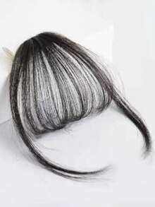 1 pieza de flequillo postizo, disponible en múltiples colores, con o sin patillas, muy conveniente y portátil, con pinzas de garra, pasador de pelo, barretas, para verano, vacaciones, viajes, accesorios para mujeres - Negro - Ver 8
