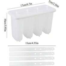 4-Cavity Popsicle Mold With 4 Reusable Popsicle Sticks - Easy Release Ice Pop Maker - Multicolor - View 3