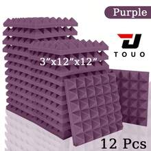 TOUO 6-48 片装吸音泡沫板，8 色金字塔形墙面隔音板，高密度防火隔音泡沫，适用于录音棚墙壁和天花板 - 金字塔 - 查看 59