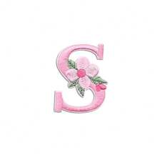 1/26pcs Computer Embroidered Flower & Colorful English Letter Patches, Sewing Applique Decoration Stickers With Adhesive Back (Multiple Colors Available) - Pink - View 31