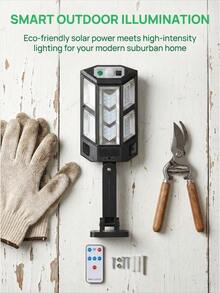 Smart Solar Security Floodlight, 15000LM Ultra Bright Outdoor Motion Sensor Light With 500㎡ Wide Illumination, IP65 Waterproof Wall Lamp, 3 Adjustable Heads, PIR Motion Detection With Timer Setting, Solar Powered External Lighting For Driveway, Backyard, Front Porch, Basketball Court, Commercial Building, Farm, Security Lighting For Families Athletes - 太陽能燈 43LED - 查看 5