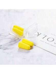 2pc Slow Rebound Sponge Soundproof Earplugs, Anti-Noise Box Earplugs, Bullet-Shaped Noise Reduction And Silent Sleep Earplugs - Multicolor Random - View 4