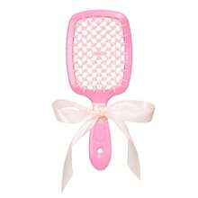 Bows Grid Comb With Loose Hair Design, Hollowed-Out Structure, Ergonomic Handle, Anti-Static, Reduces Hair Breakage, Easy To Clean, Suitable For All Hair Types, Curly Hair, Straight Hair, Loose Hair, Oily Hair. Travel Equipment, Hair Care Tools, Hair Styling Products, Multi-Functional Hair Brush, Suitable For Hair Salons, Barber Shops, And Home Use - Multicolor - View 10