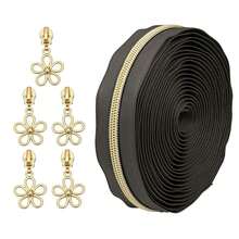 Bộ 5 khóa kéo nylon 177 inch + 5 đầu kéo, thích hợp để thay thế khóa kéo tự chế cho hành lý. - dây kéo màu - Xem 6