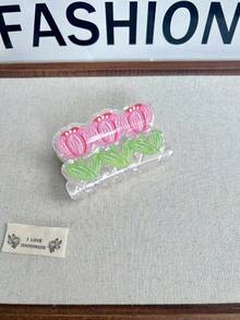Kẹp tóc hình hoa tulip, hoa ly, hoa hồng bằng acrylic, kẹp tóc màu xanh bạc hà độc đáo, kẹp tóc hình lá bạch quả dễ thương, kẹp tóc hoạt hình cho tóc đuôi ngựa. - Nhiều màu - Xem 13