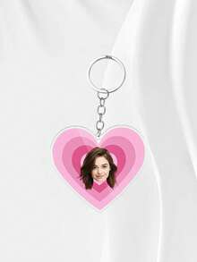 定制照片心形亚克力钥匙扣，个性化彩虹渐变钥匙圈，定制宠物家庭照片礼物。个性化家庭宠物照片钥匙扣，定制心形亚克力钥匙圈，送给朋友和家人的独特礼物。 - 彩色 - 查看 9