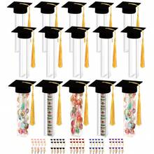 2026毕业季糖果罐礼盒套装（5件套），包含15个迷你毕业帽和15个糖果罐，适合2026年成人毕业派对宾客，DIY毕业派对用品 - 多款 - 查看 5