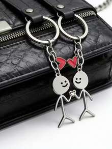 2 Pcs Of "Love Stick" Couple Keychains | The Perfect Gift For Valentine's Day, Suitable For Use As Key Rings, Backpacks, Car Key Chains, Or Decorations. - Multicolor - View 6