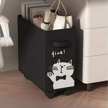 Rolling Storage Cart For Under-Desk - Multifunctional Storage Basket, Essential For Mobile Office Organization, With Cute Cat Print - Under-Desk Organizer With Wheels, Plastic Office Supply Basket For Home And Workspace, School Supplies, Back To School - A - 查看 7