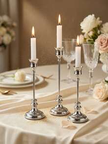 6pcs/3pcs/1pc Metal Candle Holders, Luxury Style Decorative Candle Stands, Suitable For Party/Dining Table/Banquet/Ceremony/Birthday Party/Living Room/Desktop Decor/Family Gathering, Home Decor, Decorations, Birthday Decor, Holiday Decor, Party Supplies, Home Dining - Multiple Styles 3 - View 3